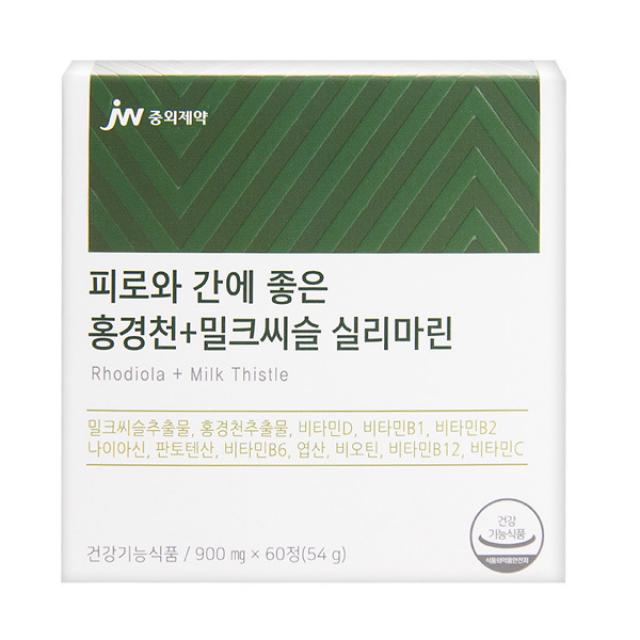 JW중외제약 피로와 간에 좋은 홍경천 + 밀크씨슬 실리마린 54g, 1개, 60정