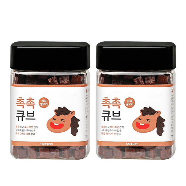 뽀시래기 촉촉큐브 강아지 간식 180g 말고기 2개