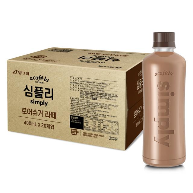 아카페라 심플리 로우슈거 라떼 20개 400ml