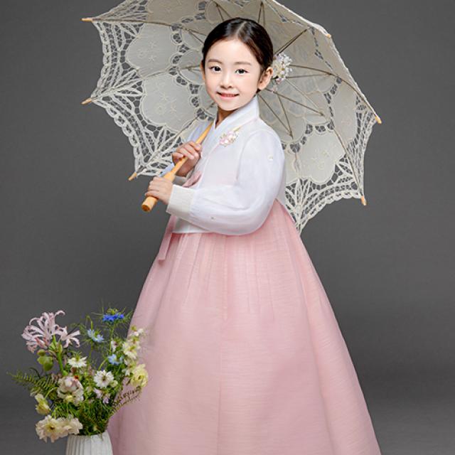 금동이 여소매레이스 여아용 아동한복세트 AW159