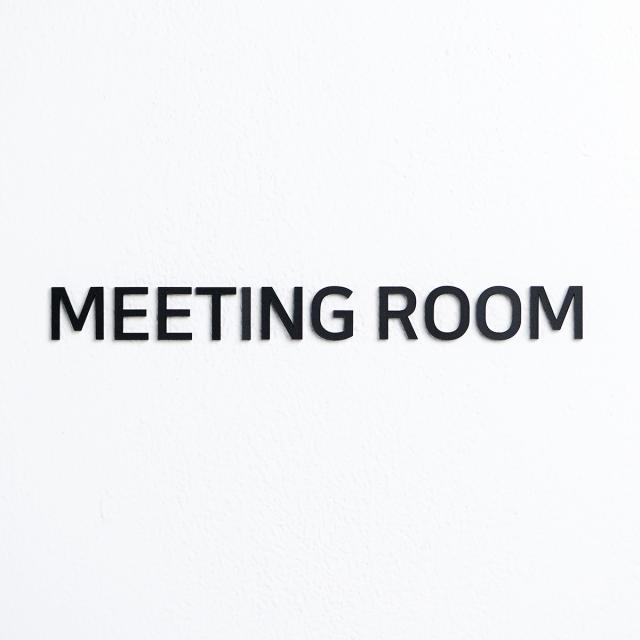 스튜디오투명 표지판 블랙, MEETING ROOM, 1개