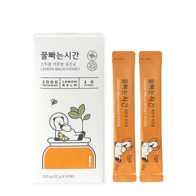 시속삼십킬로미터 꿀빠는시간 스틱꿀 레몬밤 유산균 박스, 12g, 10개