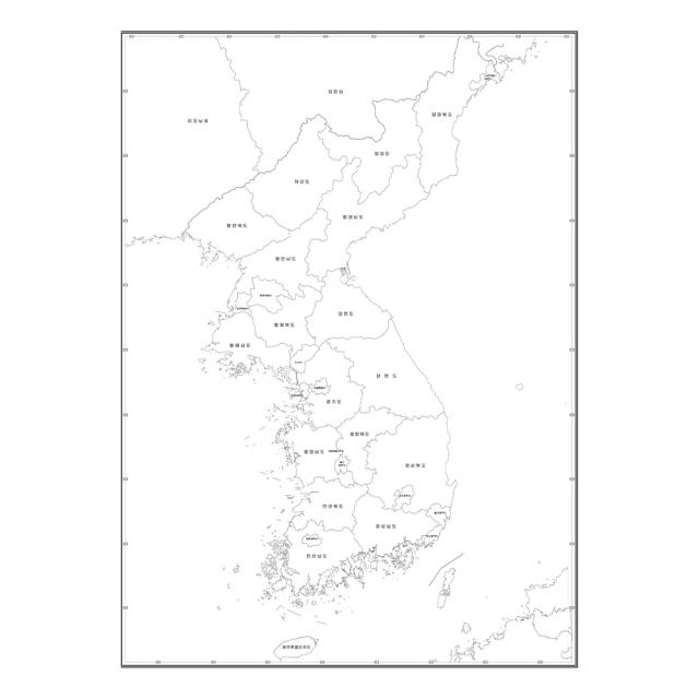 지도닷컴 한반도백지도 도광역시명칭 양면코팅형 78 X 110 Cm 1개