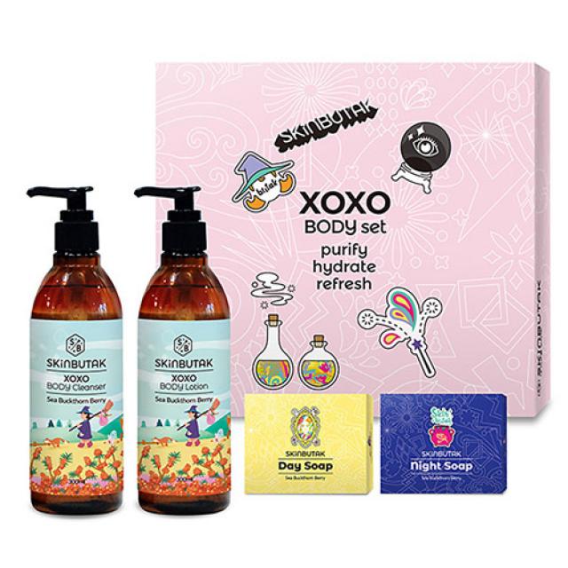 스킨부탁 Xoxo 바디 클렌져 300ml + 바디로션 300ml + 데이 솝 100g + 나이트 솝 100g 바디케어세트 1세트