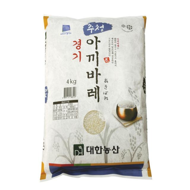 대한농산 2021 햅쌀 경기 추청 아끼바레 백미, 4kg(상등급), 1개