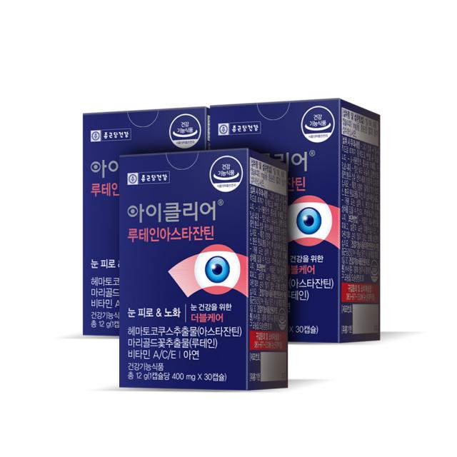 아이클리어 루테인아스타잔틴 12g, 30정, 3개