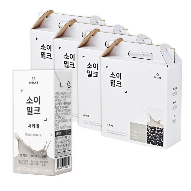 인테이크 소이밀크 서리태, 190ml, 64개