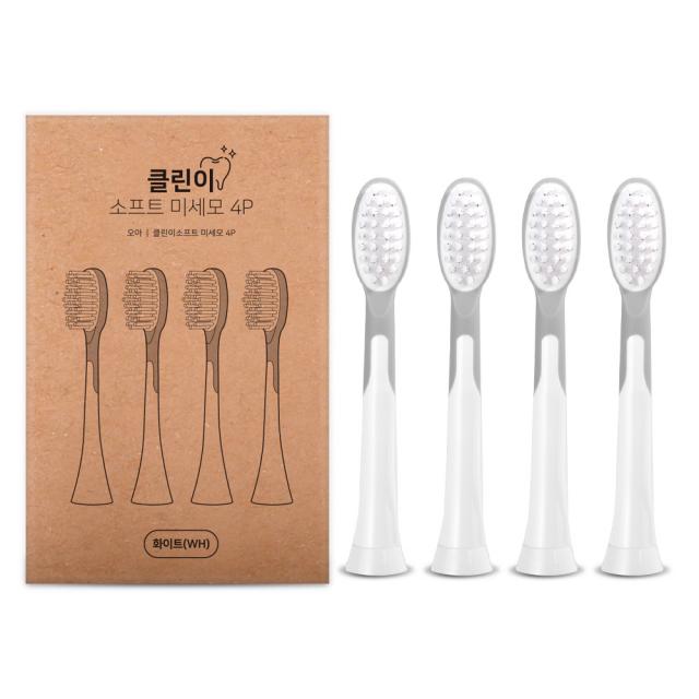 오아 클린이 소프트 시리즈 전용 미세모 리필 칫솔모 화이트, 4p, 단일상품