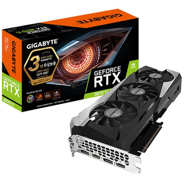 기가바이트 지포스 RTX 3070 Ti Gaming OC D6X 8GB 그래픽카드 제이씨현, 단일상품