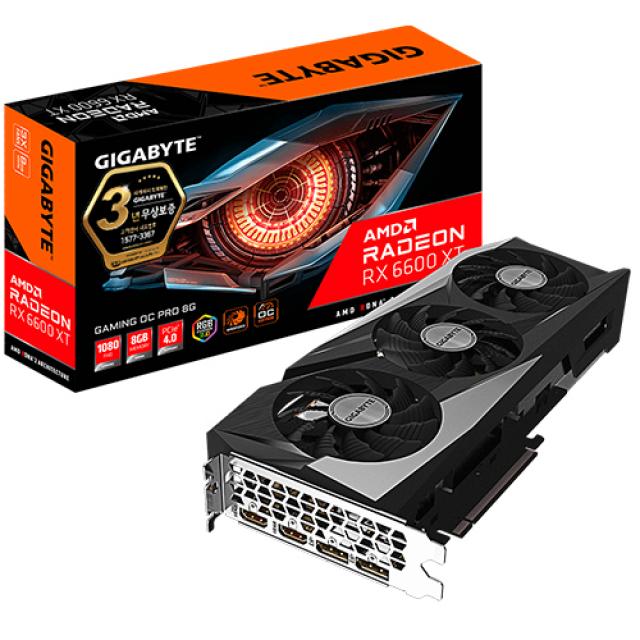 GIGABYTE 라데온 RX 6600 XT Gaming OC PRO D6 8GB 그래픽카드 (제이씨현), 단일상품