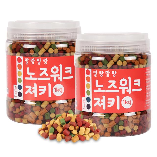 킵펫 말랑말랑 노즈워크 져키 강아지 간식 1kg, 혼합맛, 2개