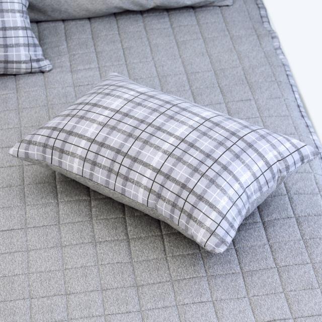 스코홈 바비체크 양면 베개커버 + 솜, 그레이