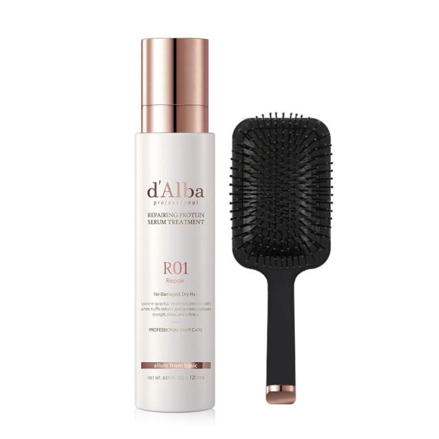 달바 프로페셔널 리페어링 프로틴 세럼 트리트먼트 120ml + 헤어 브러쉬, 1세트