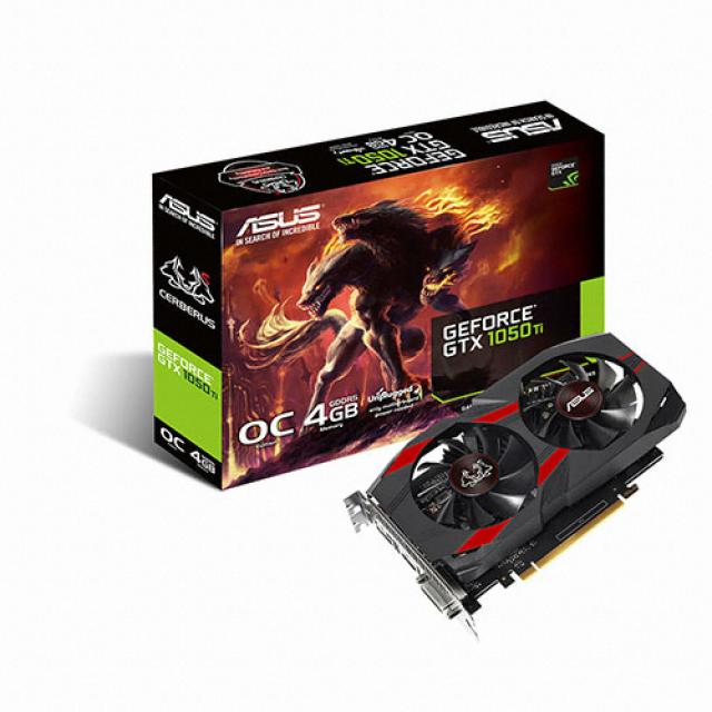 ASUS CERBERUS 지포스 GTX1050 Ti O4G D5 4GB 그래픽카드, 단일상품