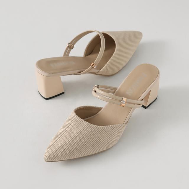 착한구두 여성용 팔렛 큐빅 골지 투웨이 슬링백 뮬 Mlfbt1d031