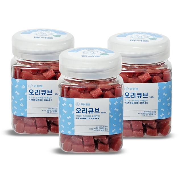 마이또 강아지 수제간식 180g 오리큐브, 3개, 오리맛