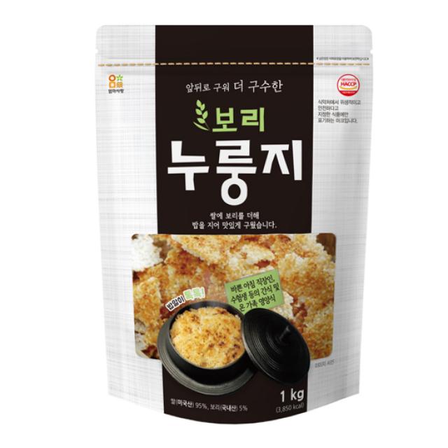 엄마사랑 앞뒤로 구워 더구수한 보리누룽지, 1kg, 1개