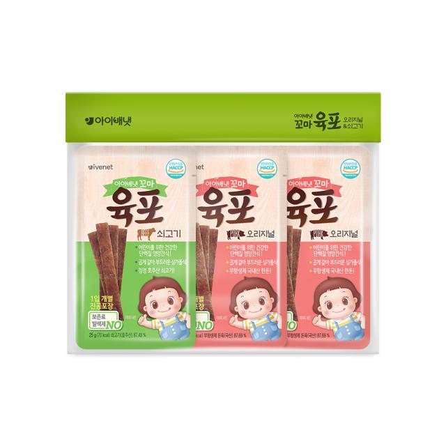 아이배냇 꼬마 육포 오리지널 35g X 2p + 쇠고기 25g 세트 1세트 돈육맛 쇠고기맛