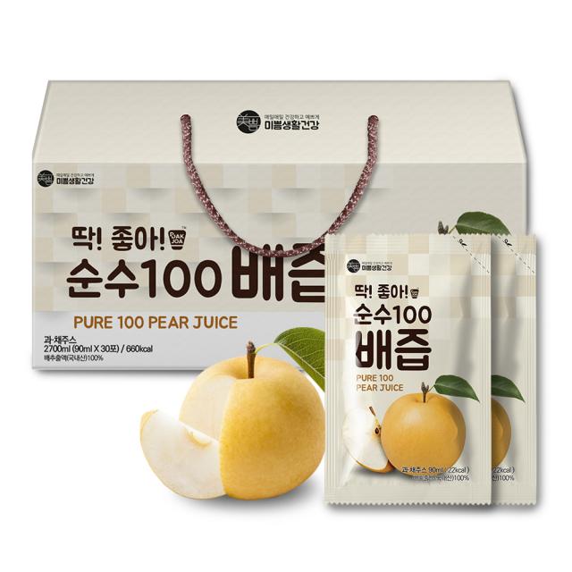 미쁨생활건강 딱좋아 순수100 배즙, 90ml, 30개