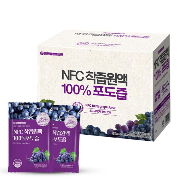 참앤들황토농원 NFC 착즙원액 포도즙 100ml x 50p, 1개, 5L