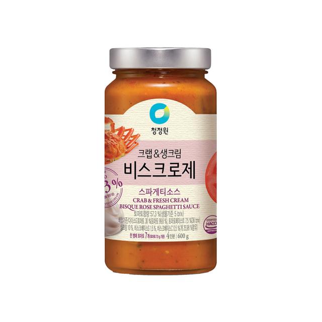 청정원 크랩&생크림 비스크로제 스파게티소스 600g 1개