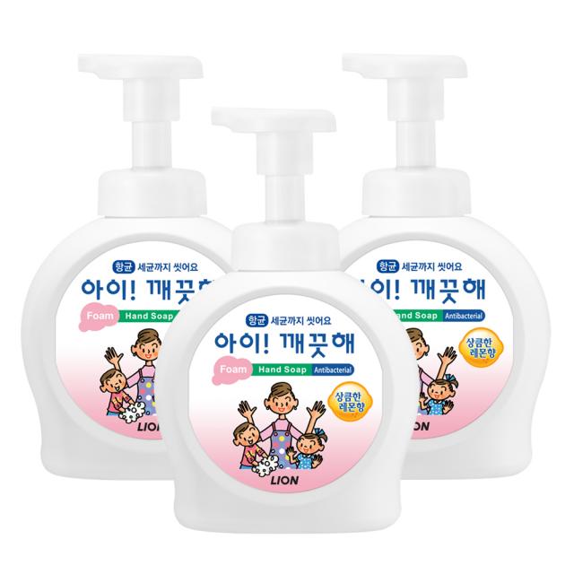 아이깨끗해 핸드워시 용기형 상큼한 레몬향 490ml 3개