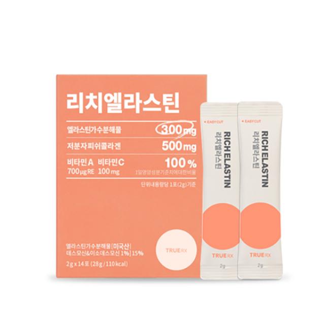 트루알엑스 리치엘라스틴 콜라겐/히알루론산, 2g X 14포, 1박스
