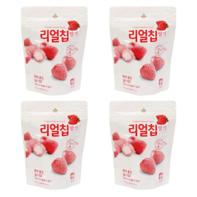 산마을 동결건조 리얼칩 딸기, 13g, 4개