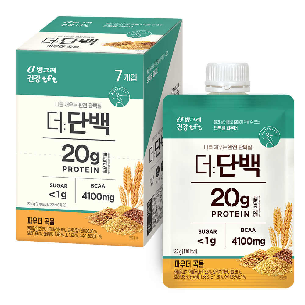 빙그레 더단백 파우더 곡물, 32g, 7개