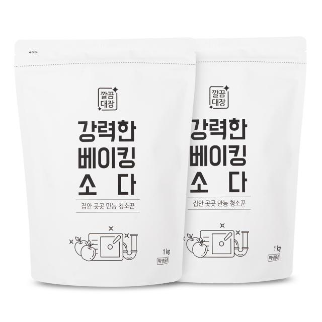 깔끔대장 베이킹소다 리필, 1kg, 2개