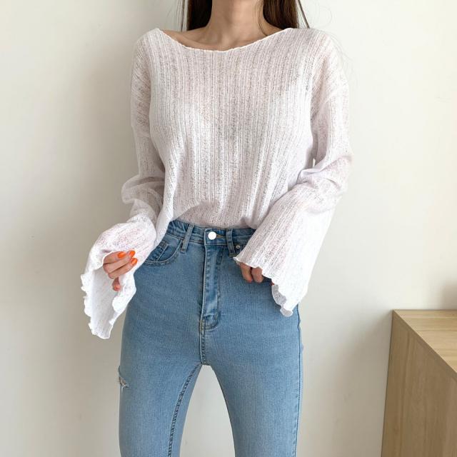 린다샵 여성용 베린즈 시스루 물결니트 NT2826K13