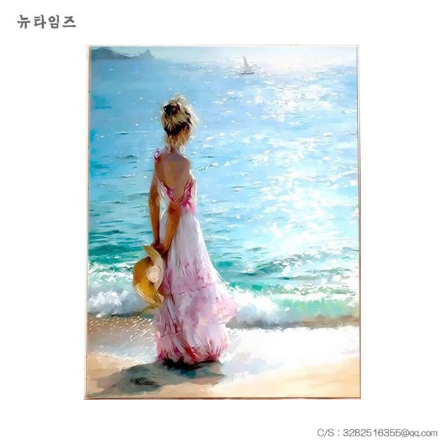 다소미얼 HY DIY 색을 메우다 유화 풍경 자기 그림 장식화 인물 유화60*75cm A25, 6677