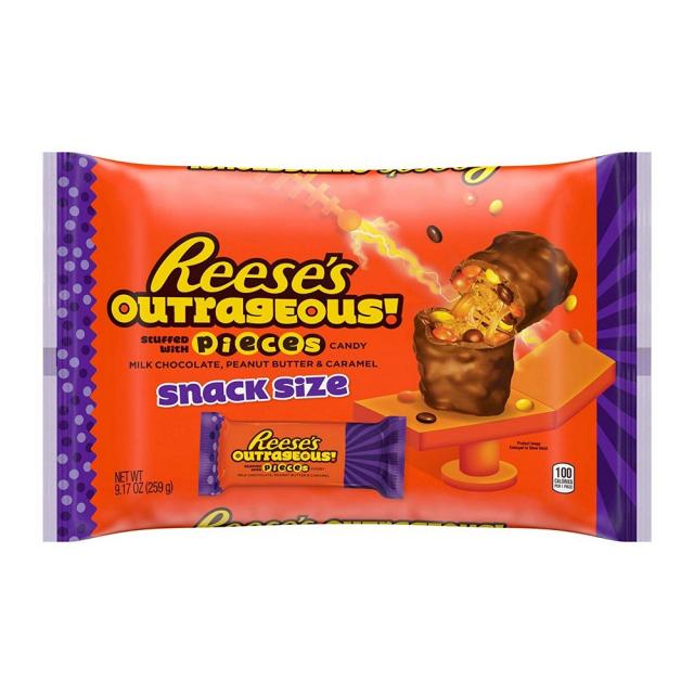 Reese's Reeses (1)팩 터무니 없습니다개 포장 밀크 초콜릿 땅콩 버터 카라멜 할로윈 스낵 사이즈 캔디 넷 무게9.17oz, 선택, 상세설명참조