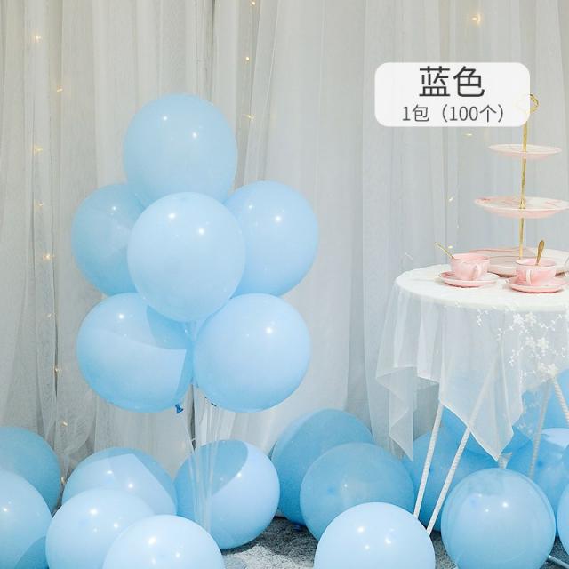 마카롱 풍선 어린이 생일 장식 파티 레이아웃 아치 웨딩 룸 매듭 웨딩 그물 레드 핑크 풍선 농축, 마카롱 (파란색) 100 개 두꺼운 모델 (선물 보내기)