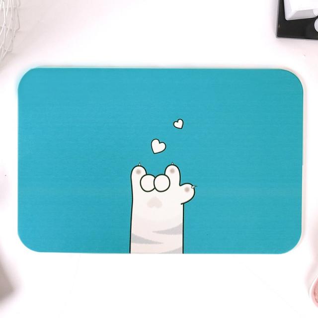 규조토발매트 고양이발톱 위생 귀여운 치수 문앞매트 미끄럼방지 정리기 화장실 규조 애니메이션 매트흡수 물, C02-40x30cm