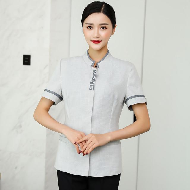 보결복 반팔 호텔 청소부 복장 보결 아줌마 작업복 여름옷 보결원 반 소매 제복