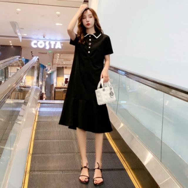 SUIHAN 통통mm 프렌치 라지 소심기 여성 쉬폰 원피스 여름 시즌 슬림핏하고