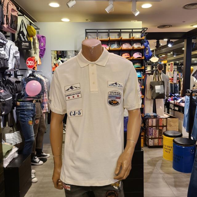 지프 남여공용 개성미 뿜뿜 와펜시리즈 피케 반팔 티셔츠