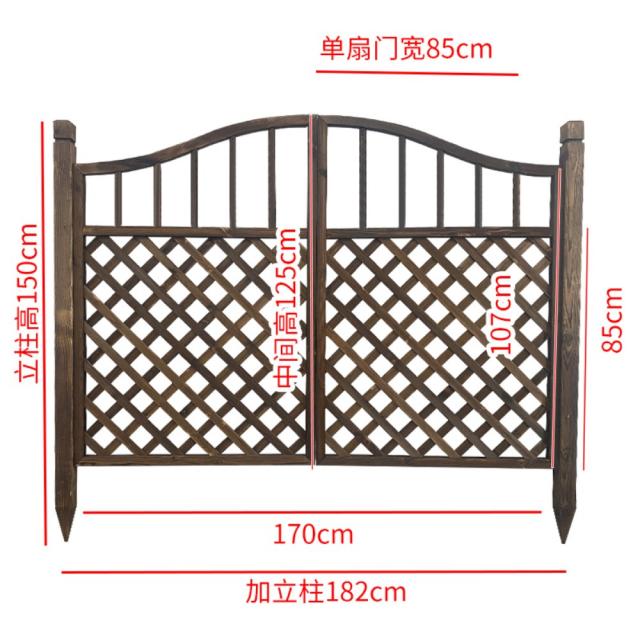 원목 목재 나무 펜스 울타리 대문 방부목 단독주택 전원주택 마당 정원 주차장 B 170cm 격자문
