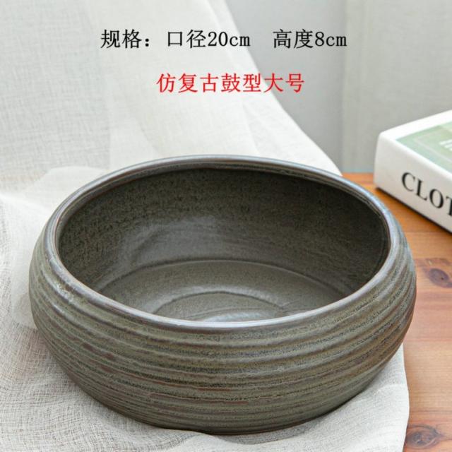 수반 분재 꽃꽂이 접시 그릇 빈화분 화분 큰 대형 라지 책상 사무실 거실 다육 수련, I.빈티지(볼륨) 핏