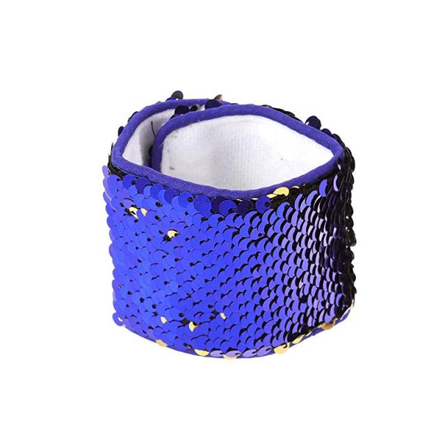 인어 브라셀렛 팅크스키 가역적 Charm Sequins 슬랩 손목밴드 브라셀렛 매직 진정 브라셀렛 생일 파티는 로얄 블루와 골든을 좋아한다, 상세페이지 참조