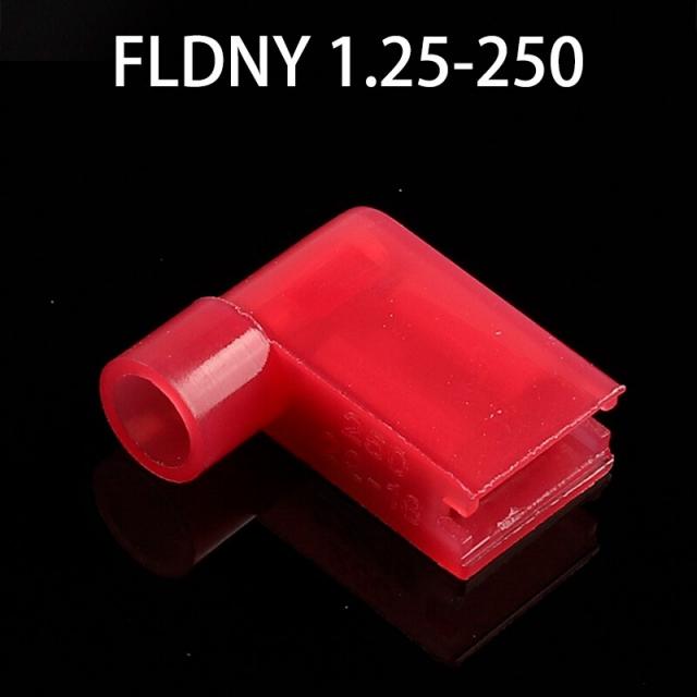 FLDNY-나일론 압착 단자 절연 6.3mm 암 플래그 스페이드 와이어 커넥터, 퀵 터미네이터, Red FLDNY_30PCS