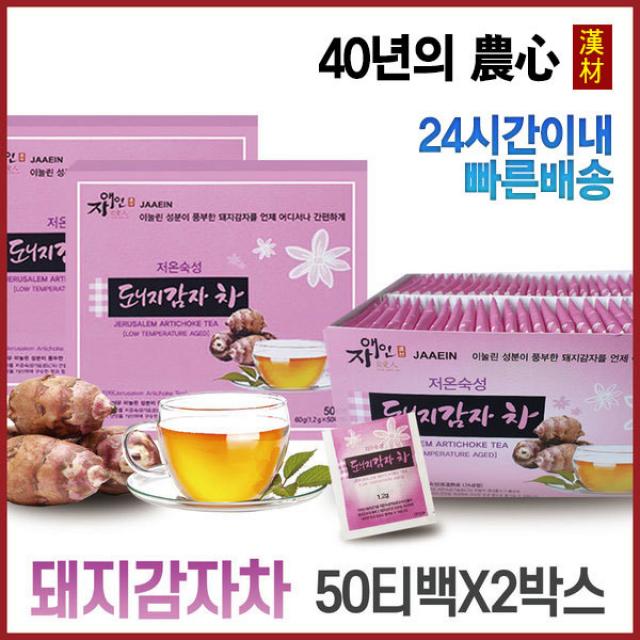 자애인 국산 돼지감자차 100티백 (50티백+50티백), 60g, 2박스