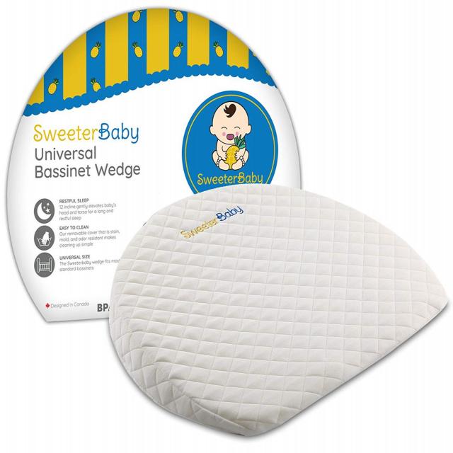 Bassinet Wedge Baby Pillow for Reflux and Congestion Relief Baby Wedge 요람 웨지 역류 및 혼잡 완화 용 베이비 베개, 1