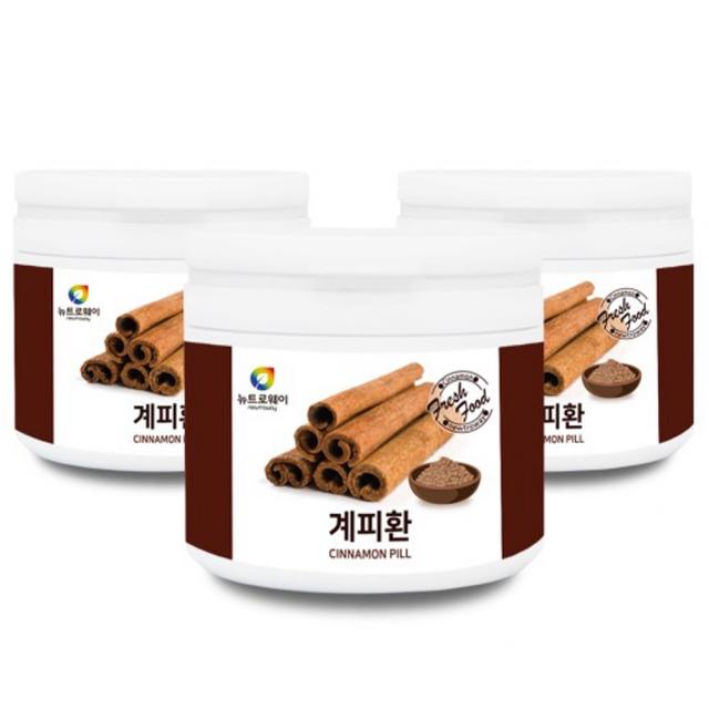 뉴트로웨이 계피환 230g x3통 품질좋은 베트남산 순수 계피가루95% 시나몬가루 인 철 비타민B 따뜻한성질의식품 계피환먹는법 계피가루효능 몸을따뜻하게하는식품 체온을올려주는효과 계피차 요리재료 빵재료 푸딩재료 과일절임 케이크재료, 3통