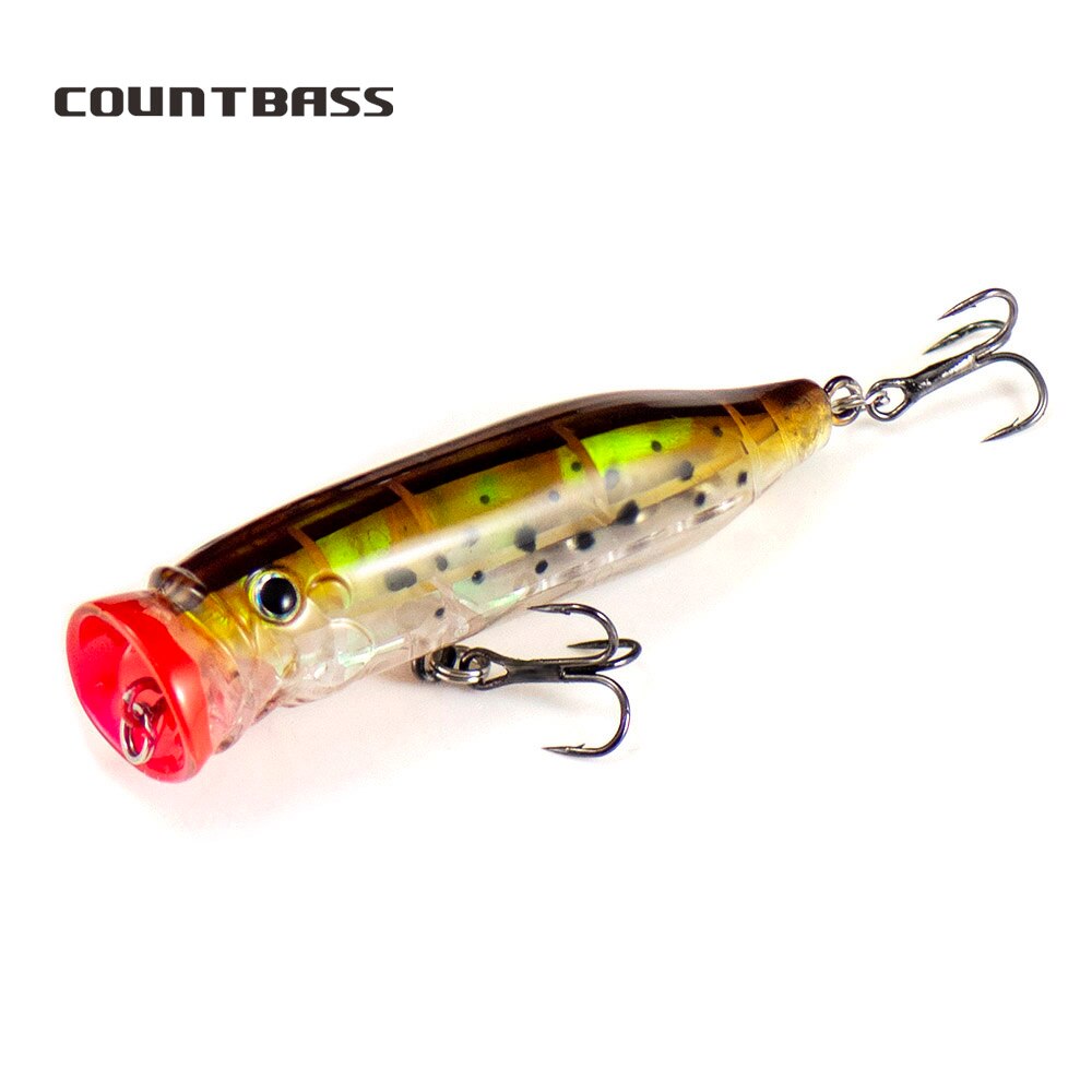Countbass 3d 포퍼 낚시꾼의 낚시 미끼 70mm 9.4g wobblers topwater surface bass leurre peche 플로팅 하드 루어, 1개