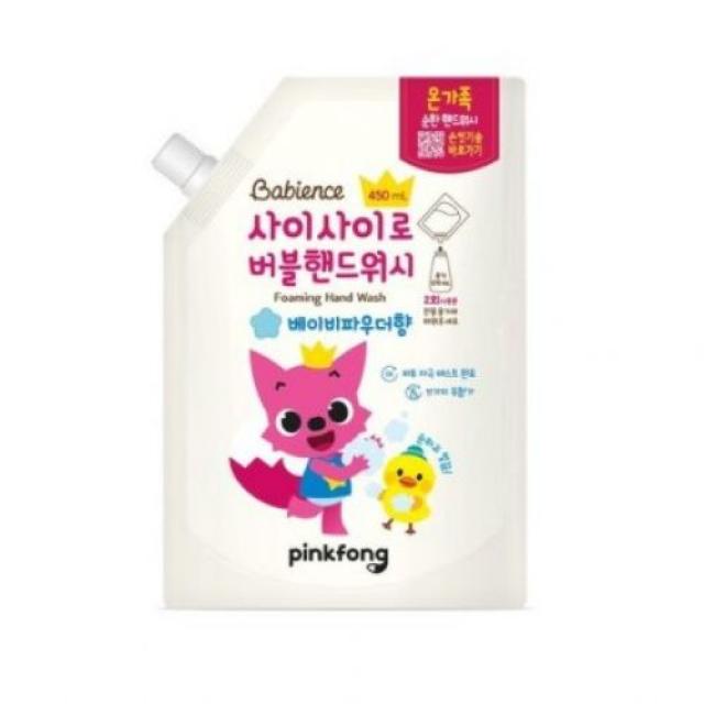 베비언스 핑크퐁 사이사이로 버블 핸드워시 베이비파우더향 리필, 베이비파우더향, 7개