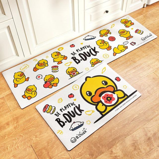 주방매트 오리 방어 물방지 기름칠 주방 바닥매트 가정용 PVC K발매트 더러워지다 세척불필요, C02-오리 더 먹어