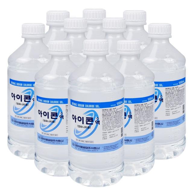 아이콘액 대한약품 아이콘액 1000ml 10개 렌즈 생리식염수 단품