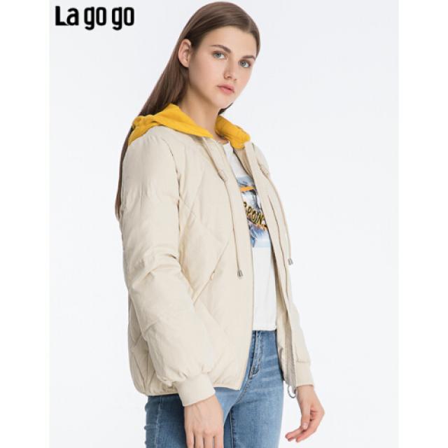 Lagogo/탈곡곡 2019 겨울 충돌 모자 오리털 짧은 패딩 여미니(TK)(8)